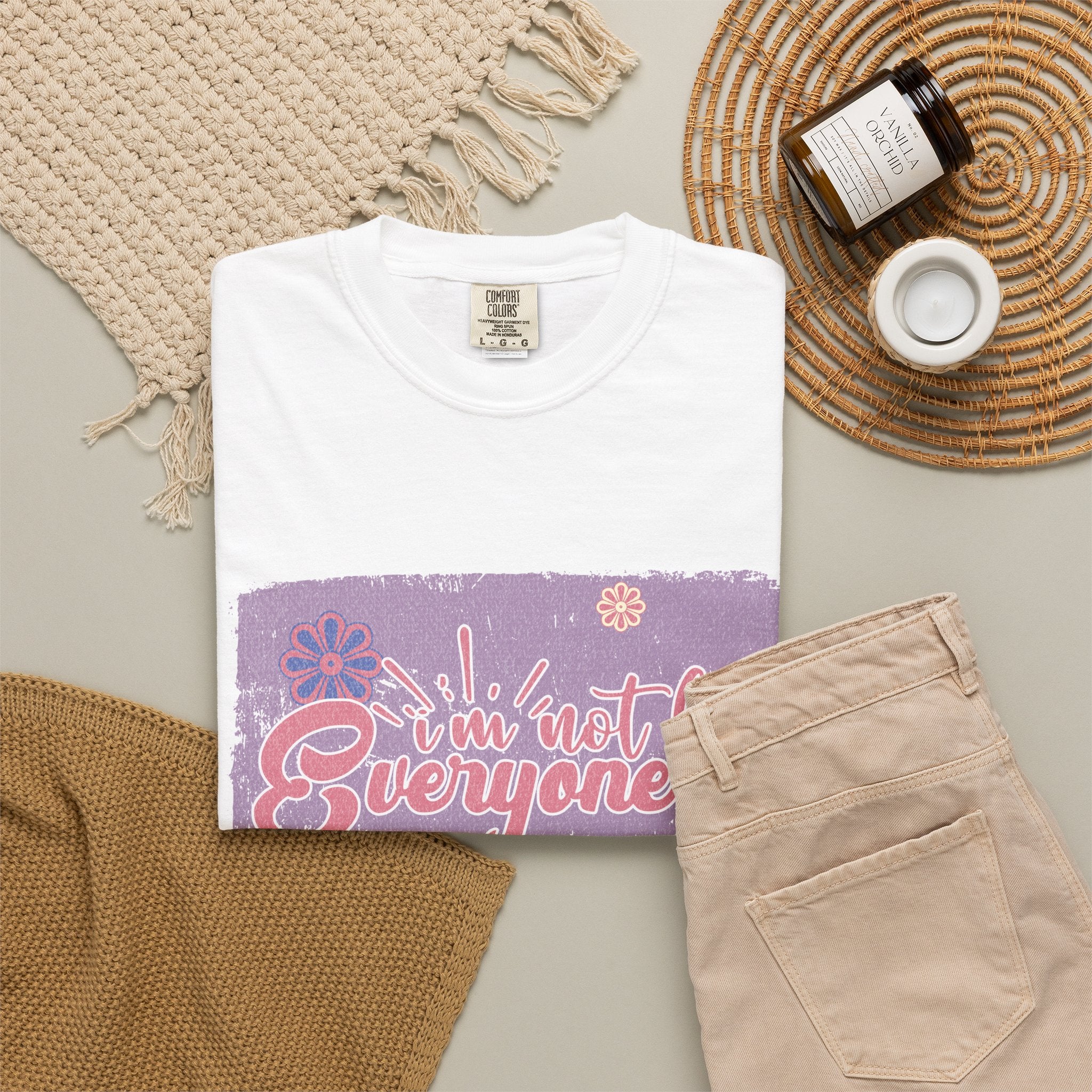 I'm Not For Everyone T-shirt |Textured Floral Retro Script Design